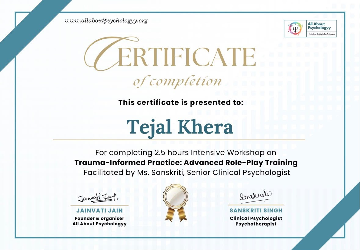 Trauma-Informed Practice workshop certificate
